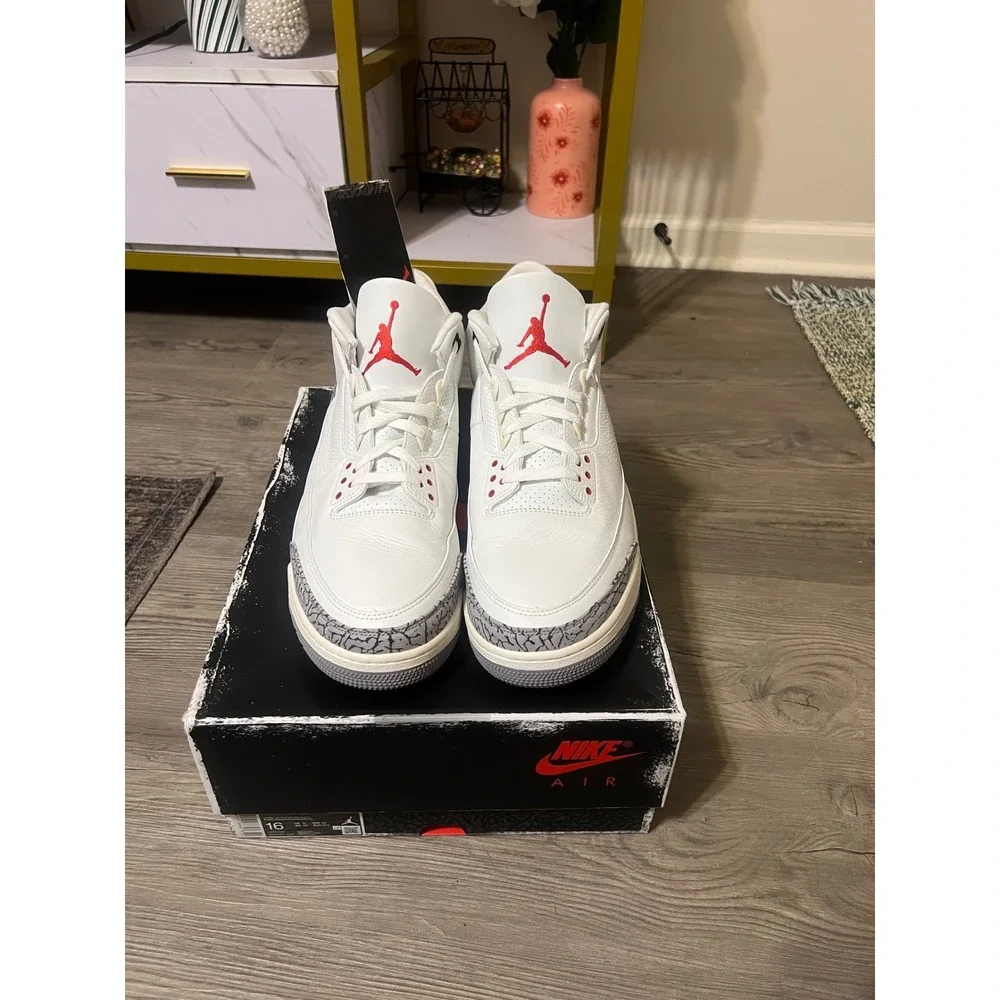 Air Jordan 3 Retro Men's White Cement Reimagined DN3707-100 Size 16